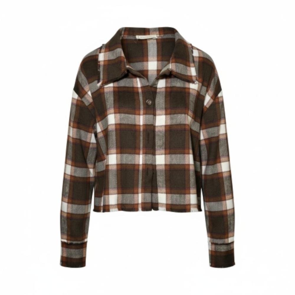 Plaid Button-Up Women's Jacket
